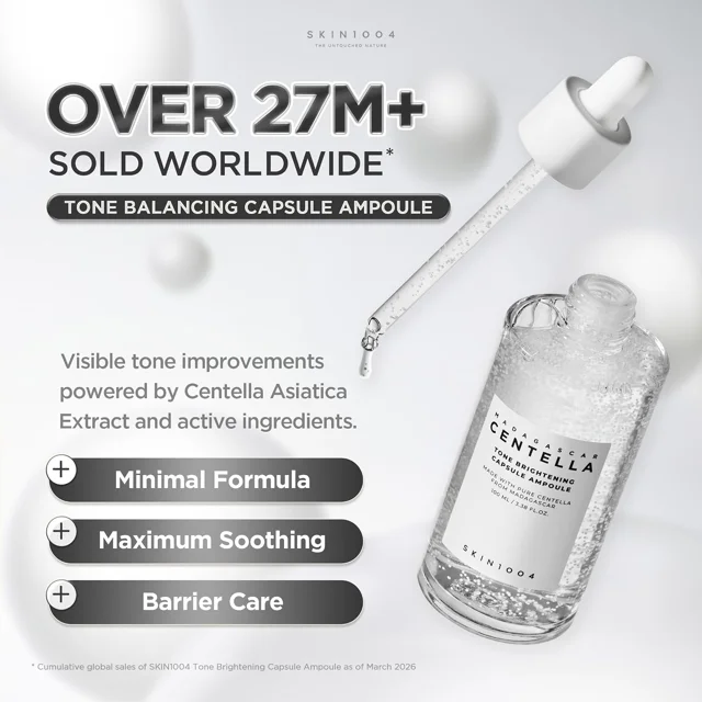 آمپول روشنکننده و متعادلکننده پوست سنتلا SKIN1004 | Tone Brightening Capsule Ampoule